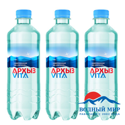 Вода Архыз 0,5л газированная, 12 бутылок в упаковке