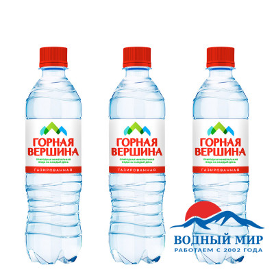 Вода Горная вершина, 0,5 л. газированная, 6 бутылок